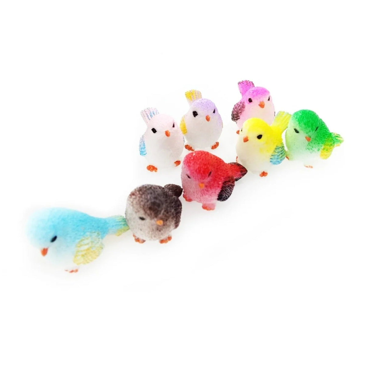 8 Birds in a Nest Resin Parrot Bird Nest Figurine Animal Model Home Decorations Miniature Fairy Garden Bonsai Modern Craft Decor - 8pcs Birds - Asia Sell
