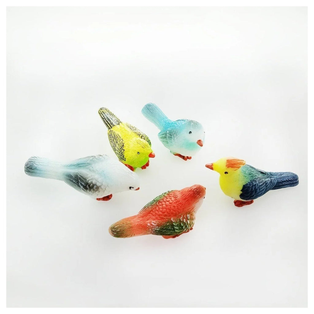 8 Birds in a Nest Resin Parrot Bird Nest Figurine Animal Model Home Decorations Miniature Fairy Garden Bonsai Modern Craft Decor - 8pcs + Nest - Asia Sell