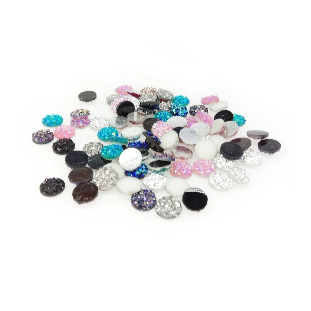 80pcs Resin Cabochon Mixed Colours 8mm-12mm Convex