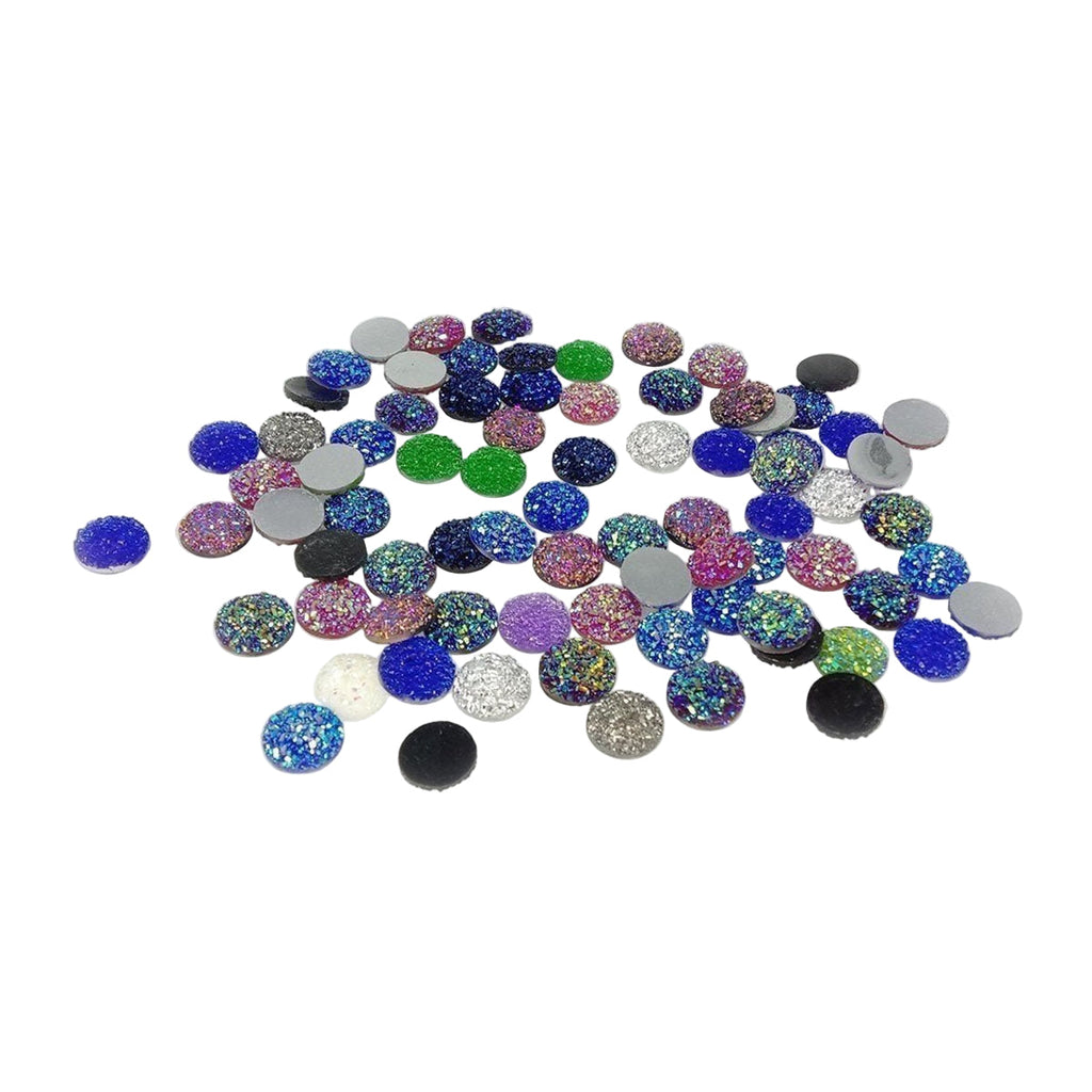 80pcs Resin Cabochon Mixed Colours 8mm-12mm Convex – 8mm
