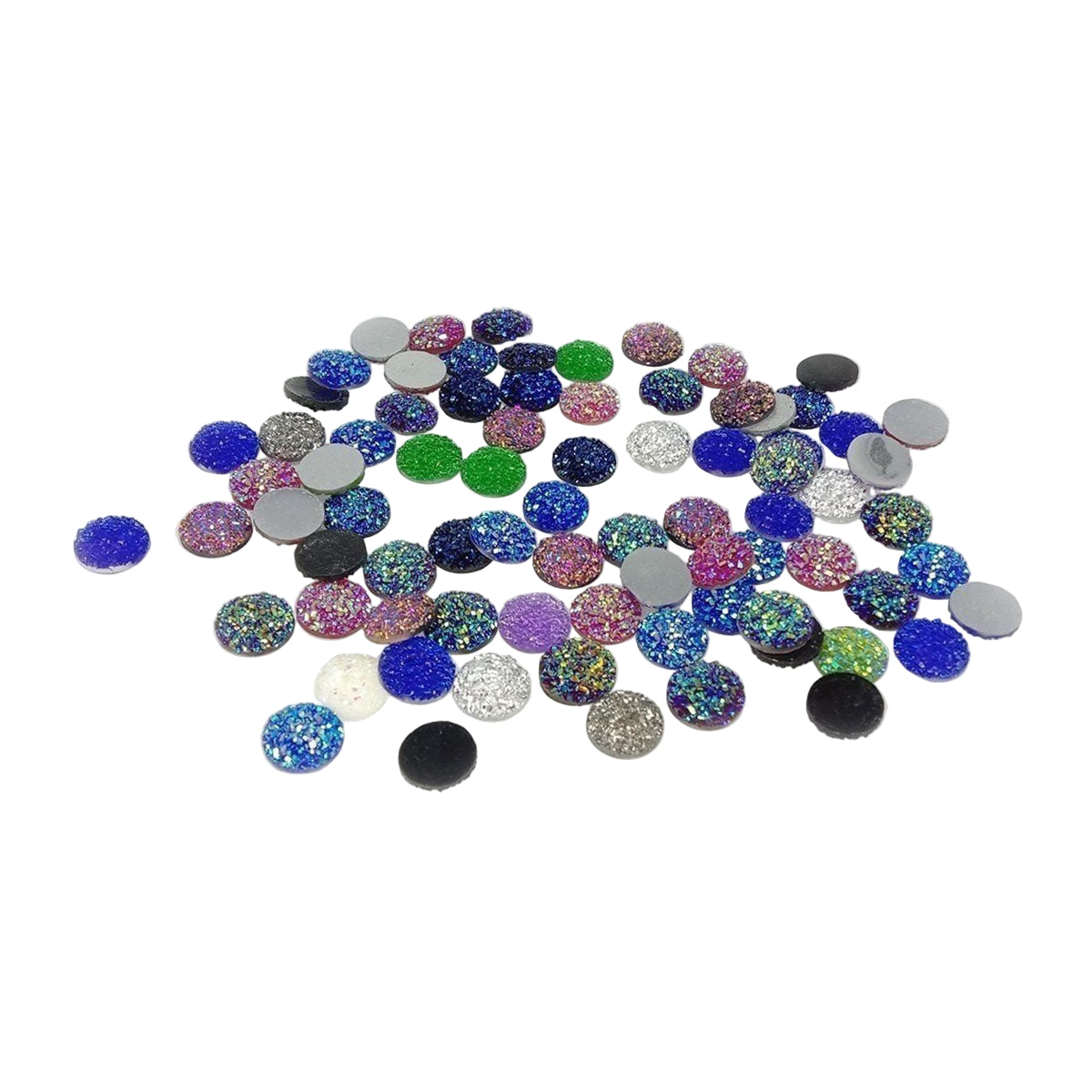 80pcs Resin Cabochon Mixed Colours 8mm-12mm Convex – 8mm