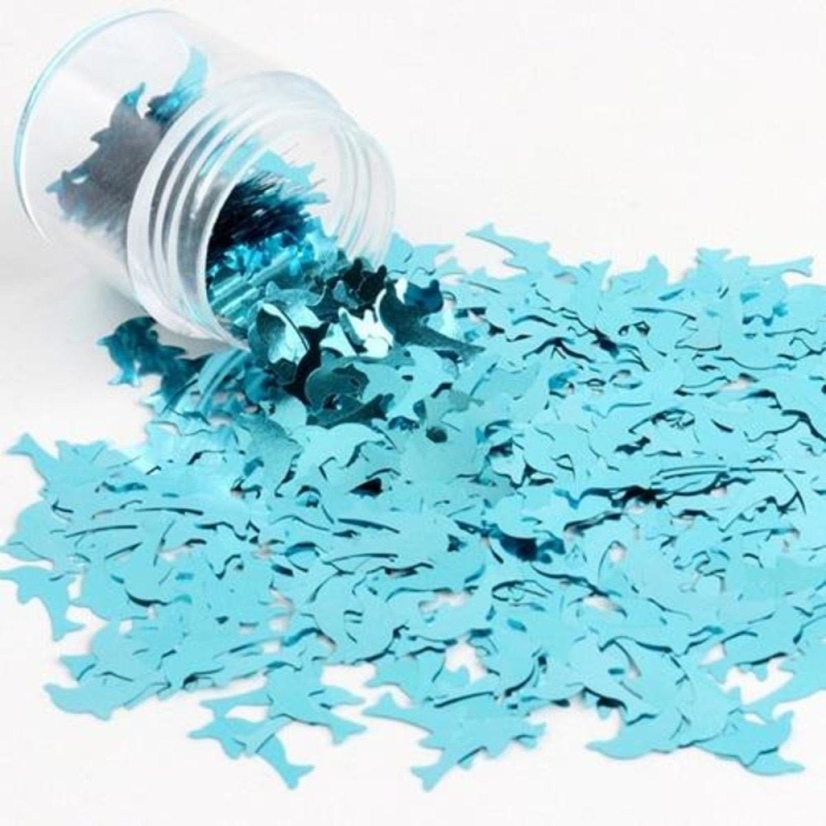 8g Holographic Nail Art Sequins 10mm Dolphin Turtle – Aqua / Blue Dolphin