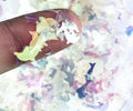 8g Holographic Nail Art Sequins 10mm Dolphin Turtle – Transparent Pink Dolphin