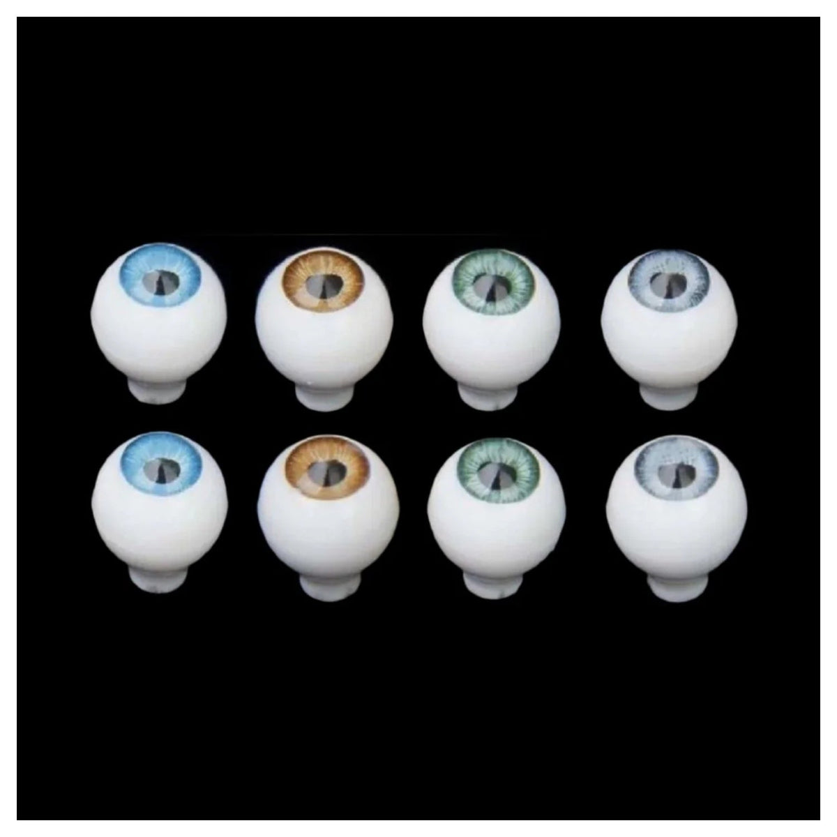 Full Round Doll Eyes 8mm-22mm Mixed Colours Pack – 8mm Blue Brown Green Grey