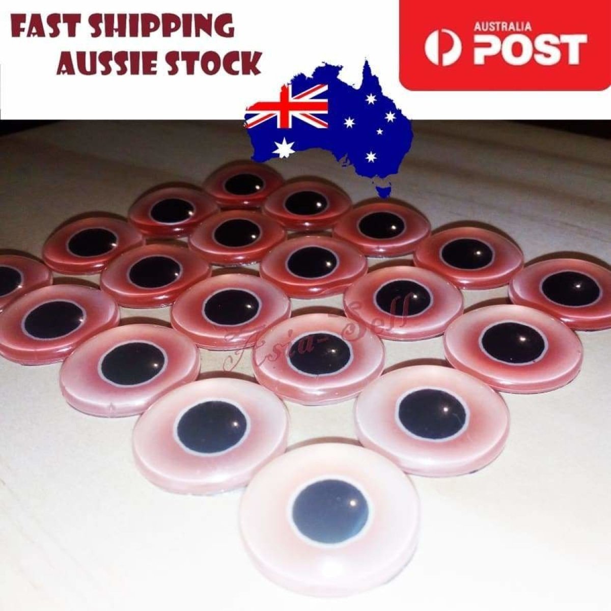 8pcs 16mm Glass Doll Eyes DIY Craft Toy – Pink