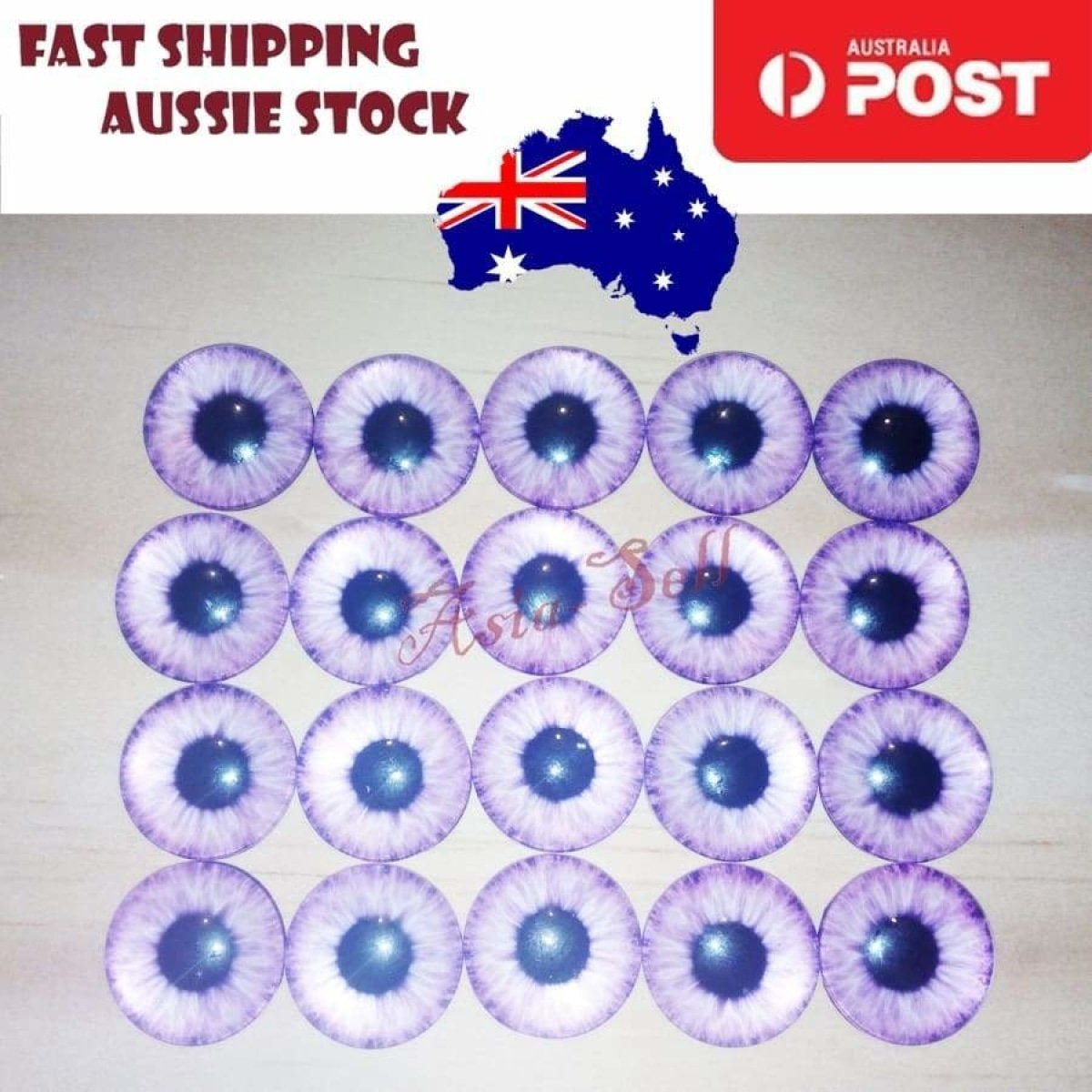 8pcs 16mm Glass Doll Eyes DIY Craft Toy – Purple