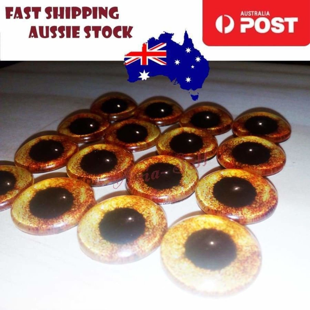 8pcs 16mm Glass Doll Eyes DIY Craft Toy