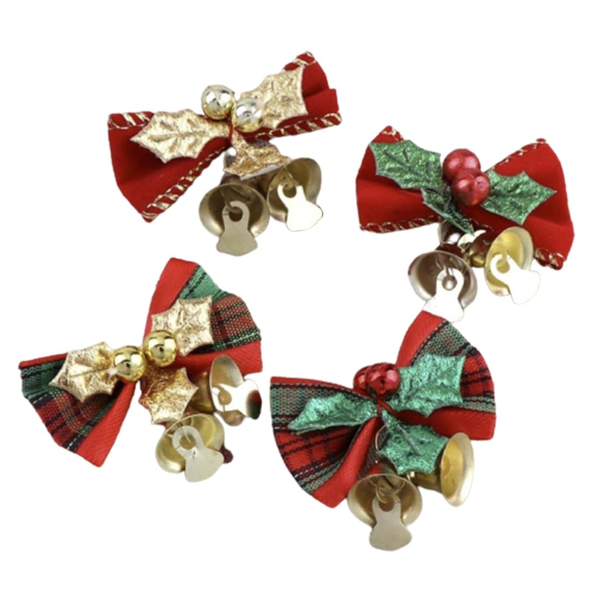 8pcs Christmas Tree Bow Ornaments – Mini 5 cm Width