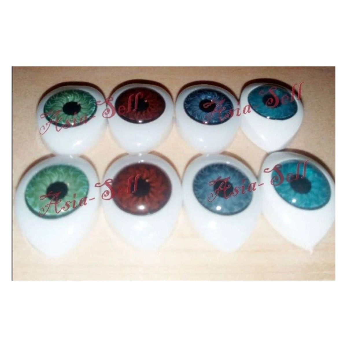 Oval Plastic Eyes 12x16mm 9mm Iris Reborn Dolls Green Brown Grey Blue