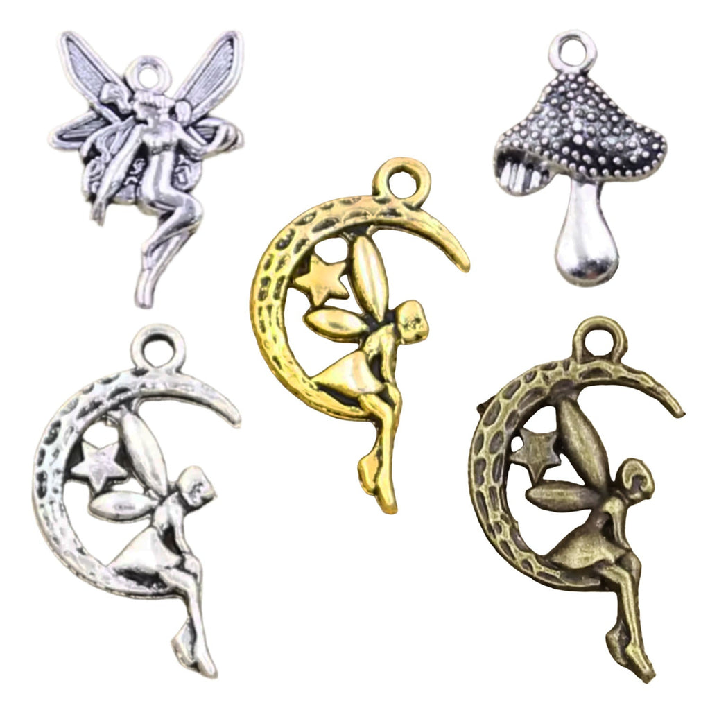 Fairy Angel Moon Star Pendant Charms 25×14mm – 10 or 30 pcs
