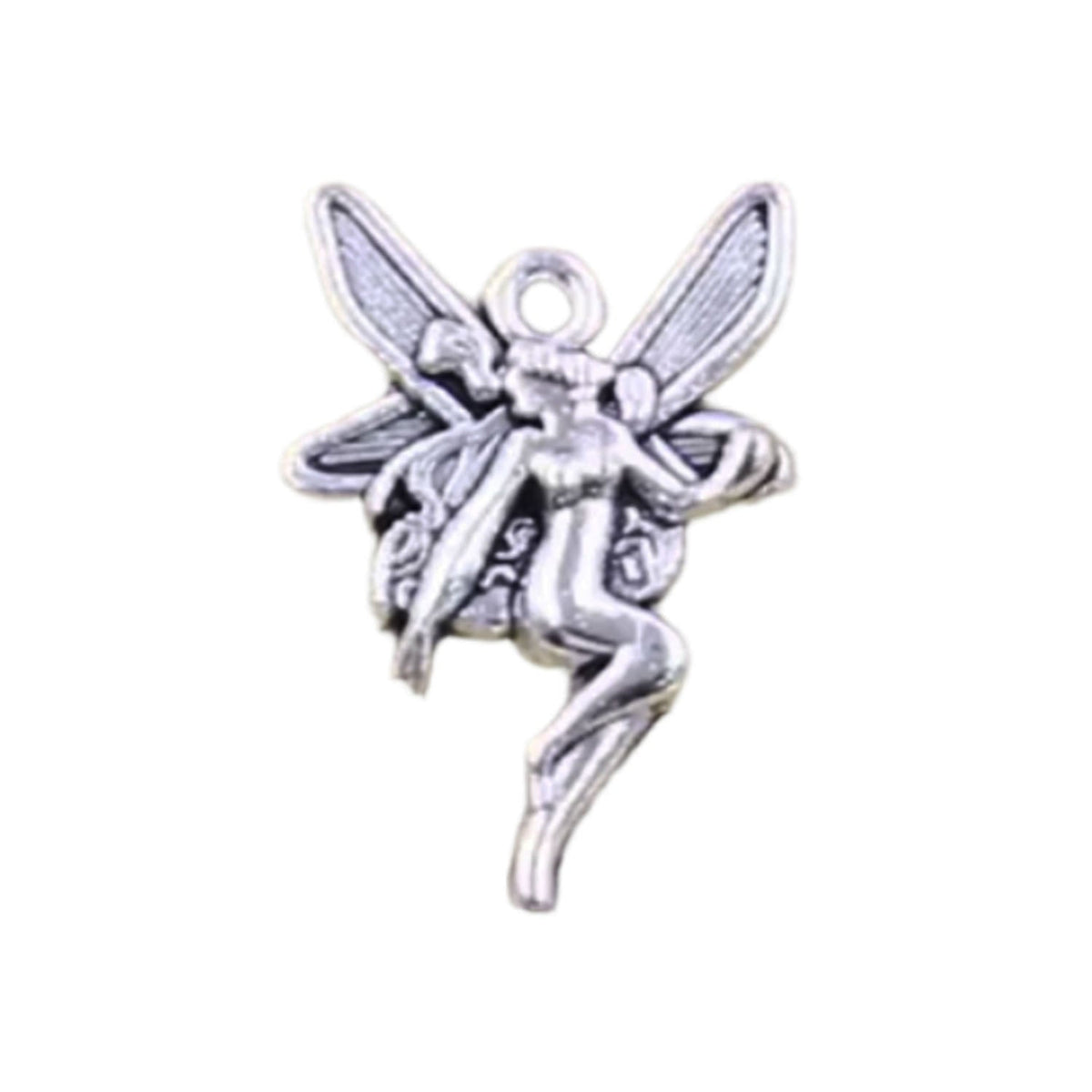 Fairy Angel Moon Star Pendant Charms 25×14mm – 10 or 30 pcs – Silver Fairy 2 / 10, Silver Fairy 2 / 30
