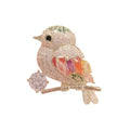Crystal Rhinestone Bird Pin-Backed Brooch 31mm