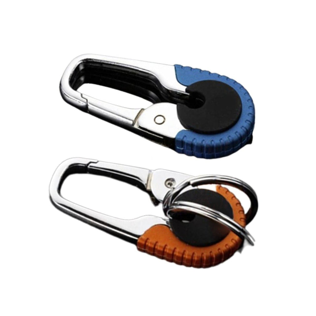 Durable Stainless Steel Carabiner Keyring Pendant – Orange or Blue