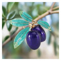 Enamel Olive Branch Brooch Pin Backed 45mm – Blue