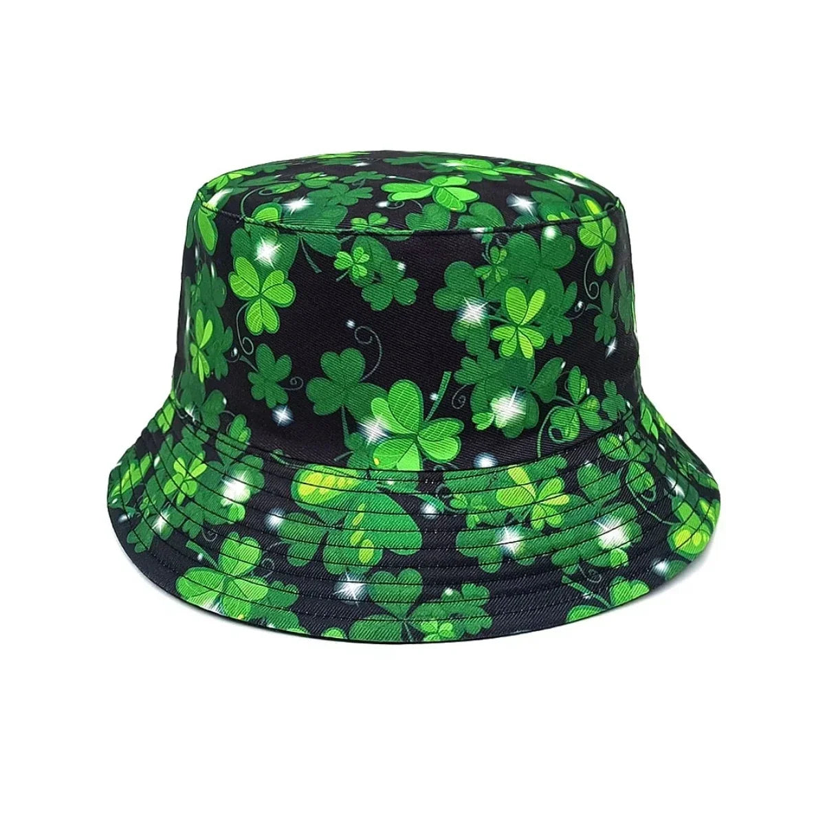 Flower Clover Patterned Double-Sided Bucket Hat