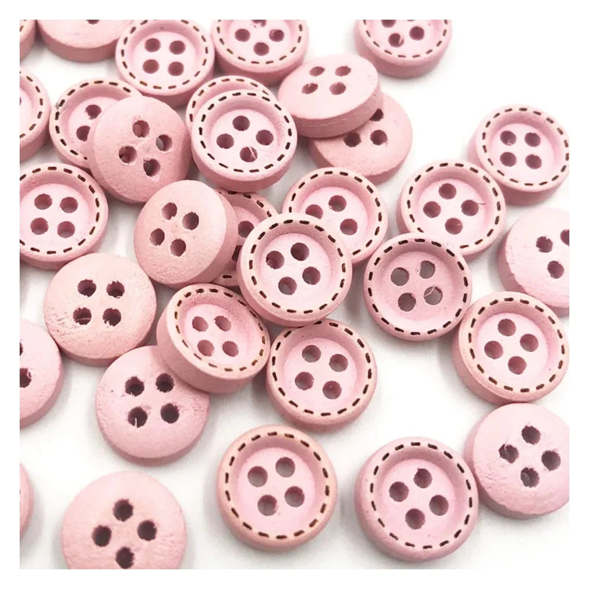 10mm Round Dotted Line Wood Buttons