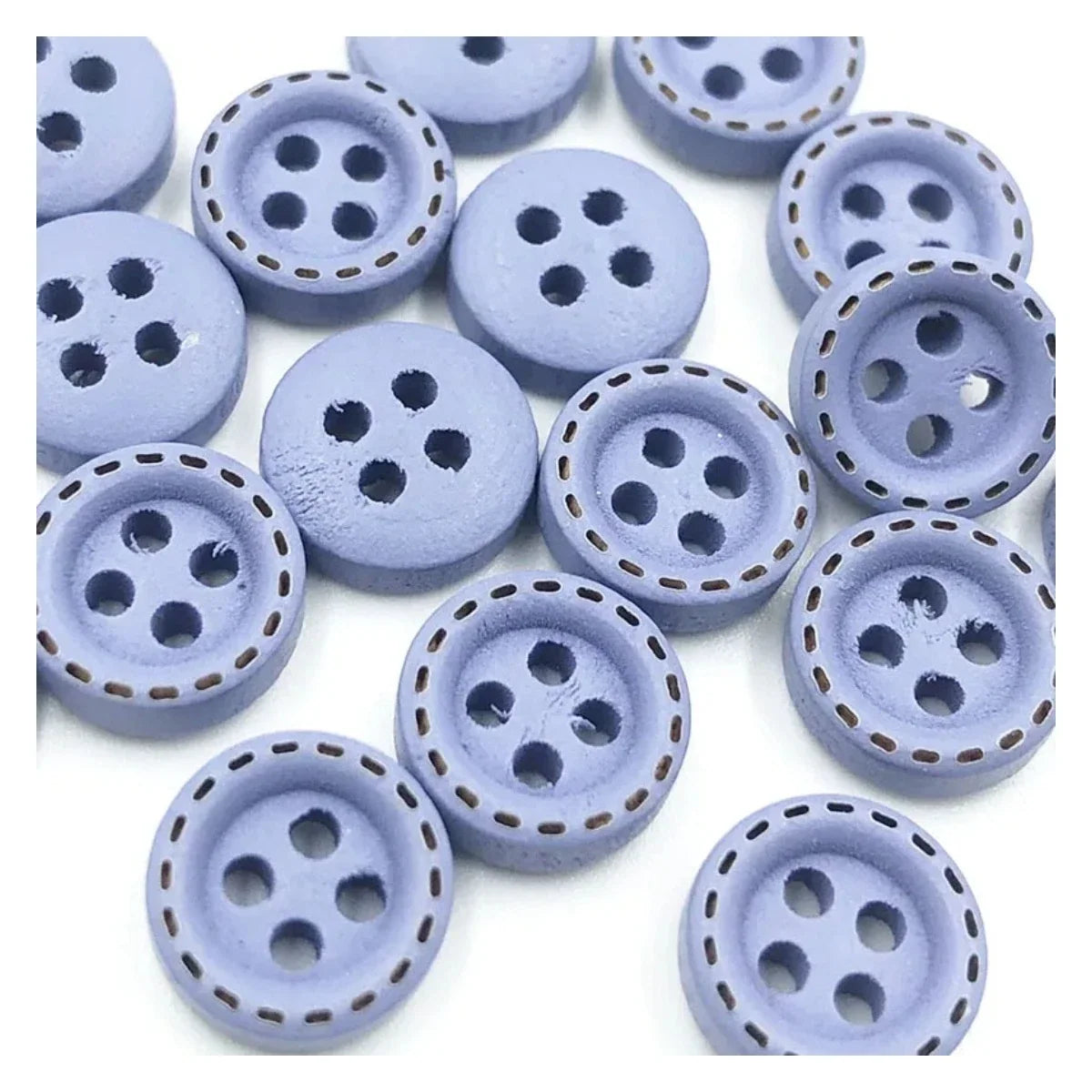 10mm Round Dotted Line Wood Buttons