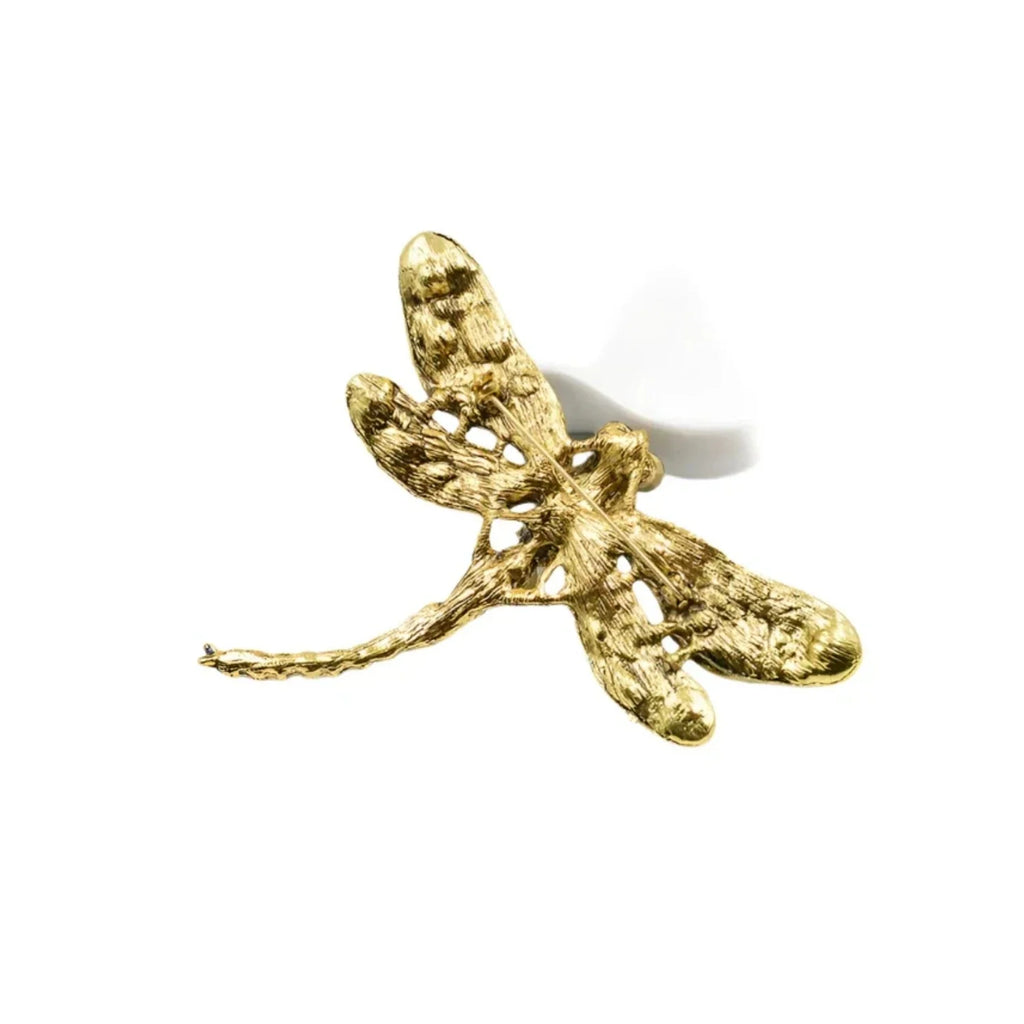 9cm Vintage Rhinestone Dragonfly Brooch