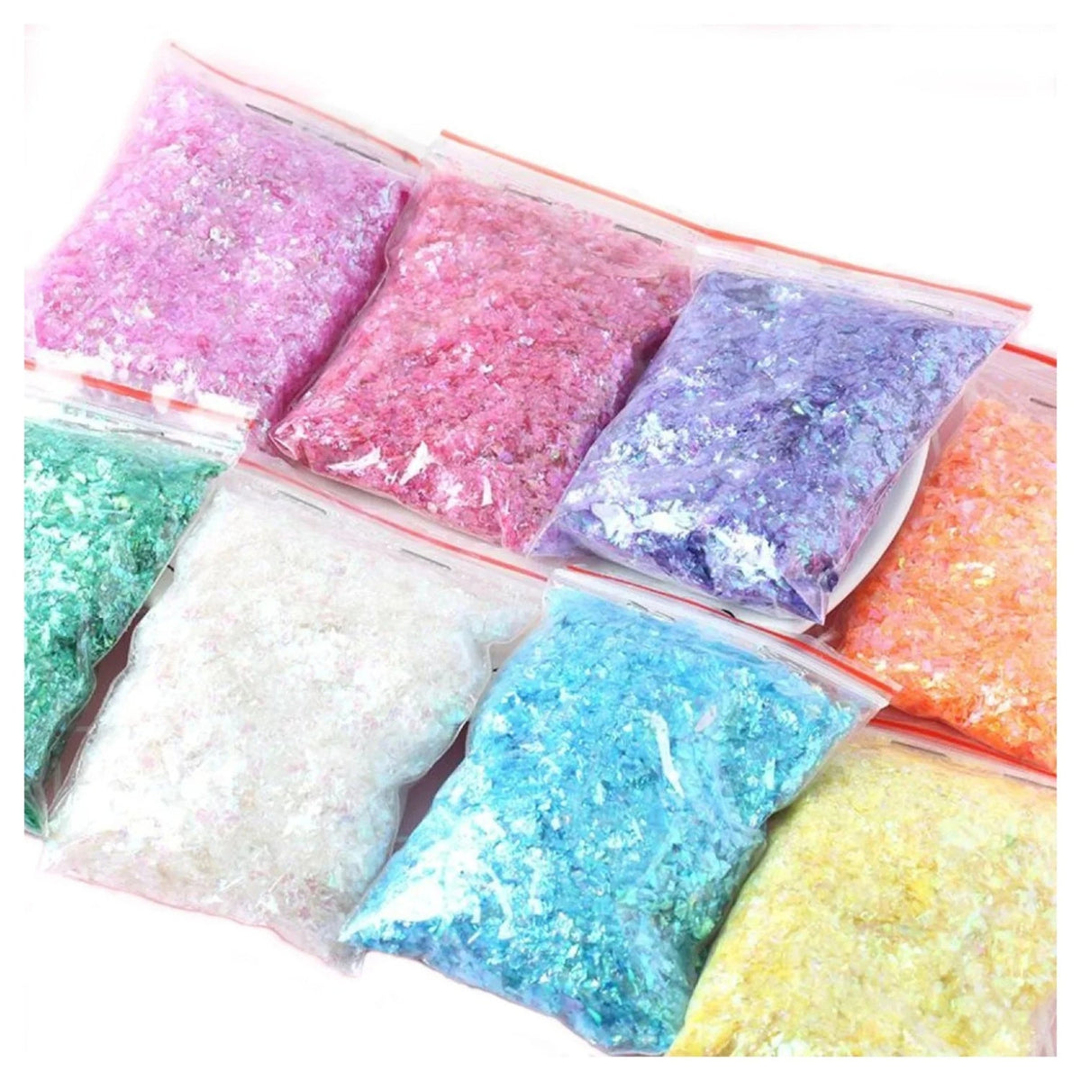 10g Holographic Nail Flake Glitter Set A