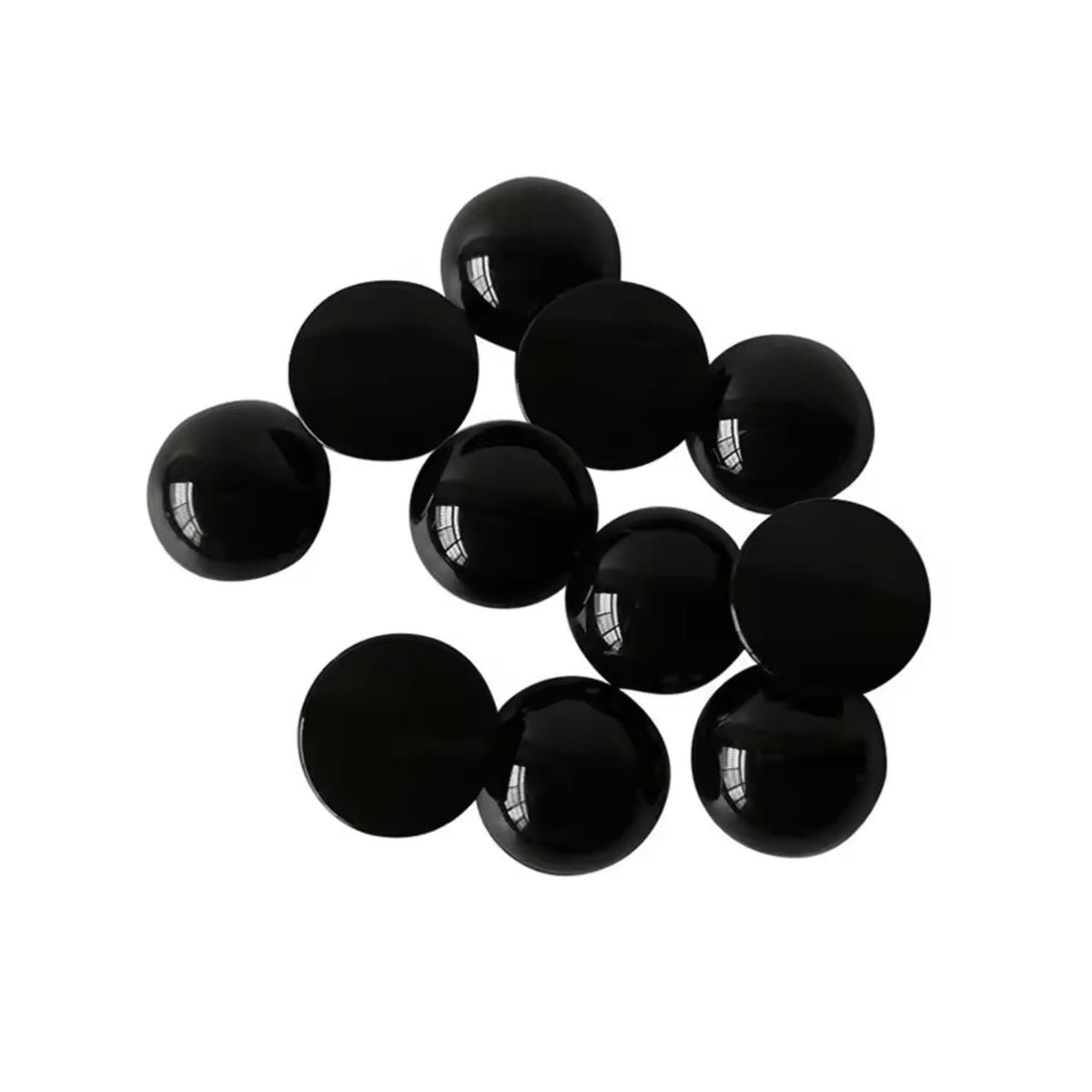 50pcs Imitation ABS Pearl Cabochon Beads 14-16mm Black & White – Black / 14mm, Black / 16mm