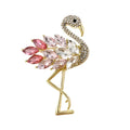 53mm Inlaid Rhinestone Flamingo Brooch Pin Backed – Jewelled Flamingo 55mm