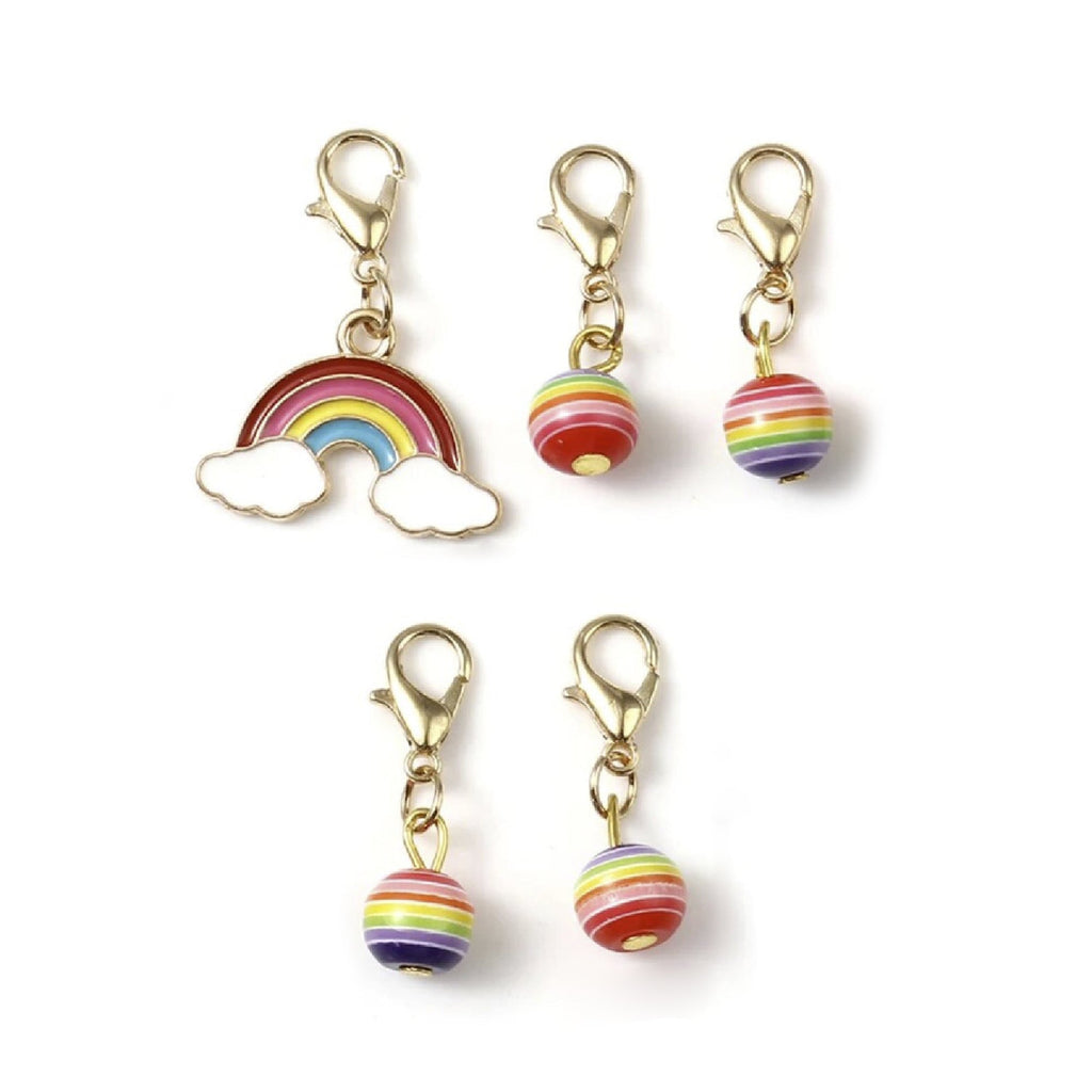 Rainbow Enamel Stitch Marker Keyrings with Lobster Clasp – Rainbows
