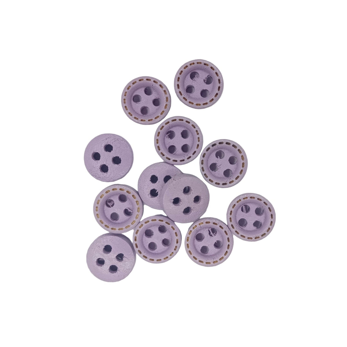 10mm Round Dotted Line Wood Buttons – 25pcs Lavender, 200pcs Lavender