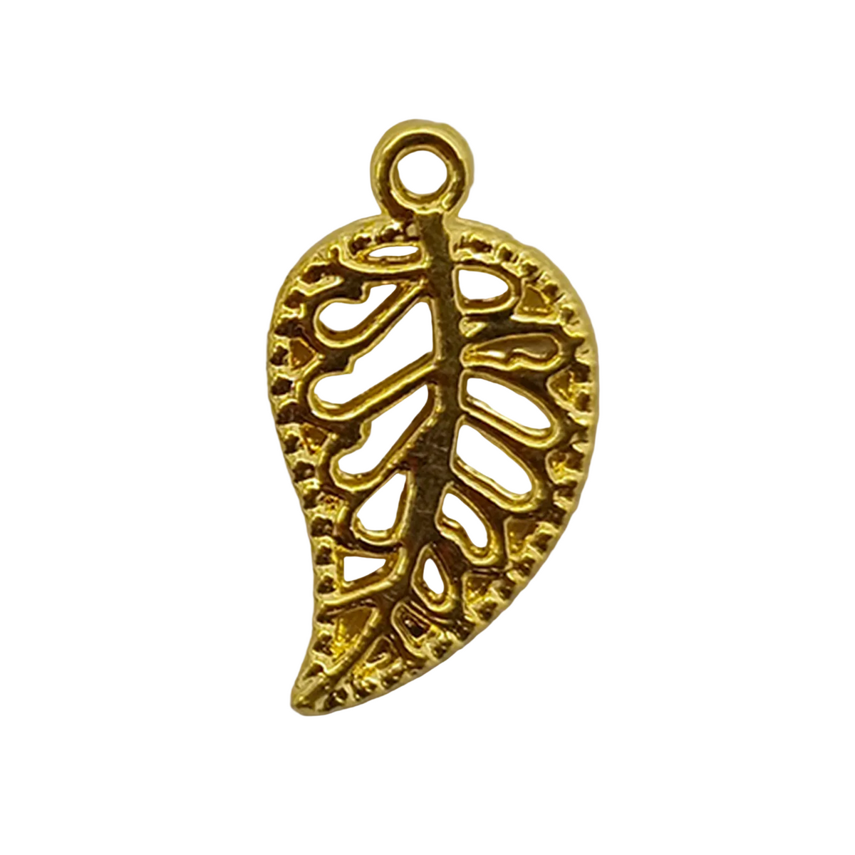 19mm Leaf Style Charms Pendant – Antique Silver, Bronze & Gold – Gold