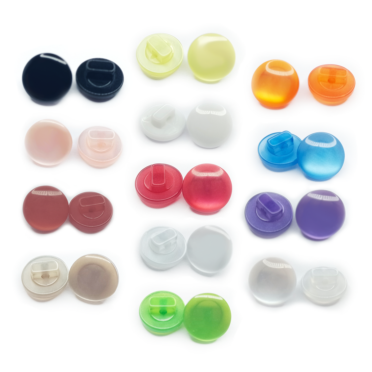 Acrylic Sewing Buttons 11mm Round Transparent Shank