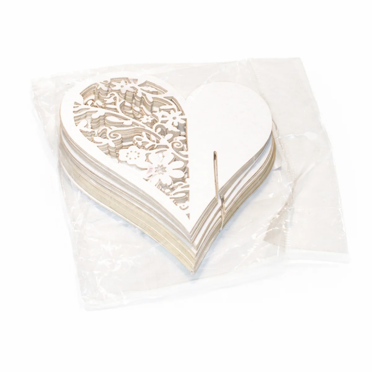 Pearl White Love Heart Gold Sparkles Wine Glass Name Card 80mm