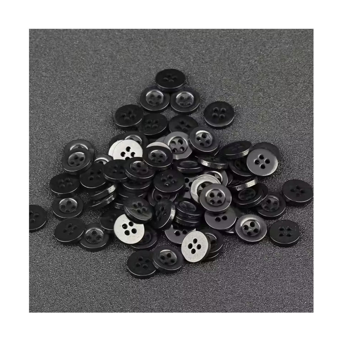 10.7mm Round Resin Buttons – Transparent, Beige, Black – Black / 10pcs, Black / 25pcs, Black / 50pcs, Black / 100pcs, Black / 200pcs, Black / 400pcs