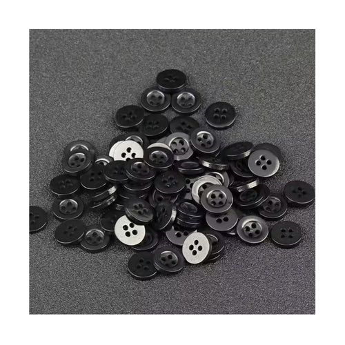 10.7mm Round Resin Buttons – Transparent, Beige, Black – Black / 10pcs, Black / 25pcs, Black / 50pcs, Black / 100pcs, Black / 200pcs, Black / 400pcs