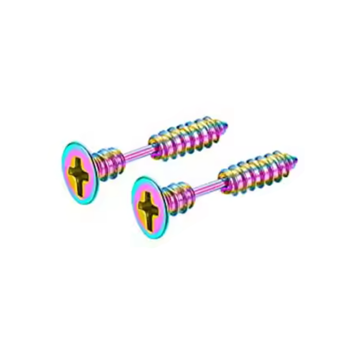 Punk Stainless Steel Stud Screw Earrings – Colour Changing