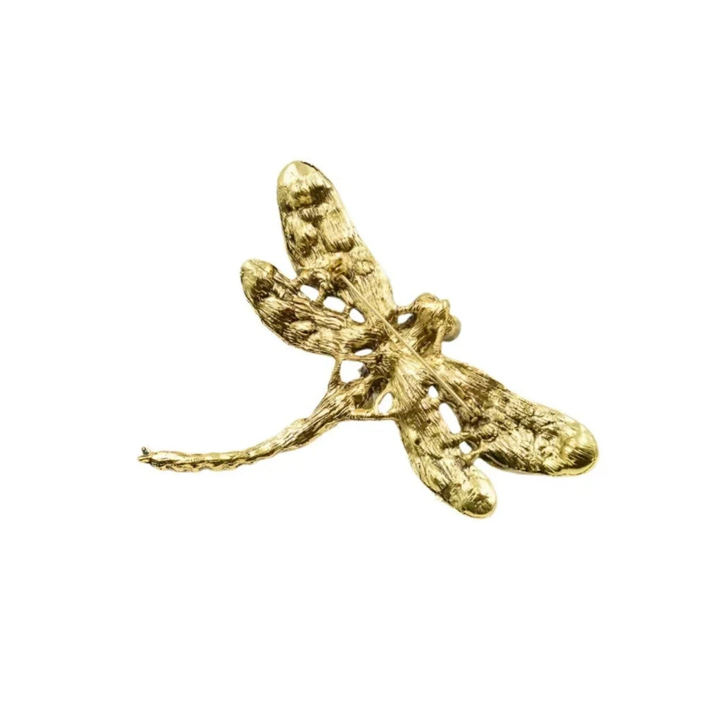 9cm Vintage Rhinestone Dragonfly Brooch