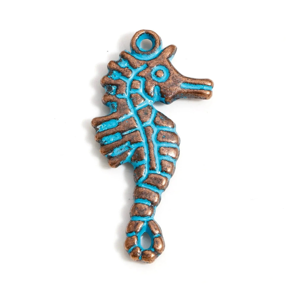 20pcs Vintage Ocean Jewelry Charms Antique Copper Blue Patina – 33x17mm-Style5