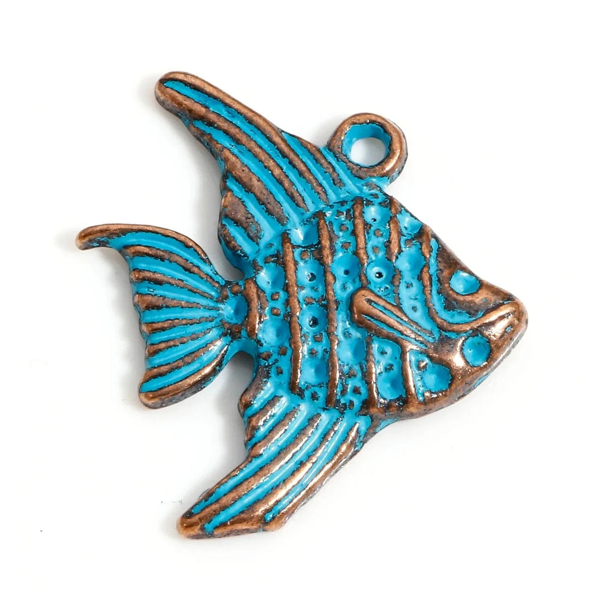 20pcs Vintage Ocean Jewelry Charms Antique Copper Blue Patina – 21x19mm-Style4