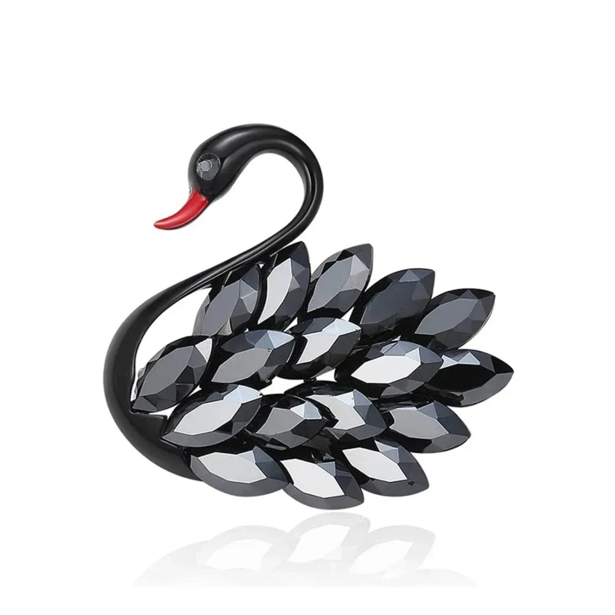 53mm Inlaid Rhinestone Flamingo Brooch Pin Backed