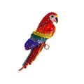9cm Vintage Parrot Crystal Brooch Pin Backed B1814