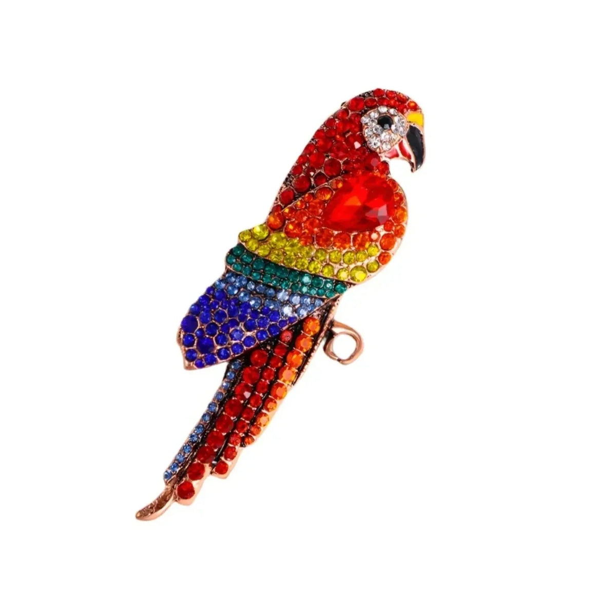 9cm Vintage Parrot Crystal Brooch Pin Backed B1814