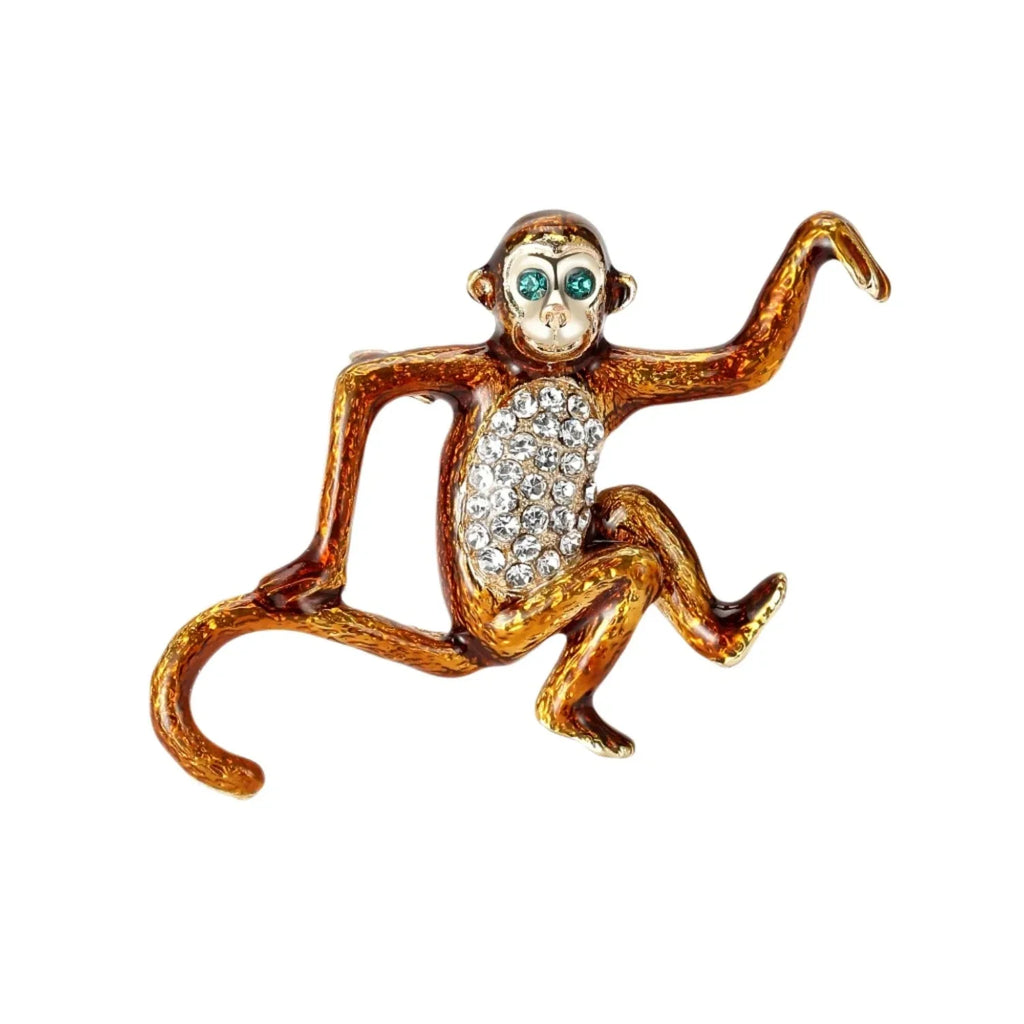 Enamel Monkey Brooch Pin Backed 7.8cm Model MM-BR-3014