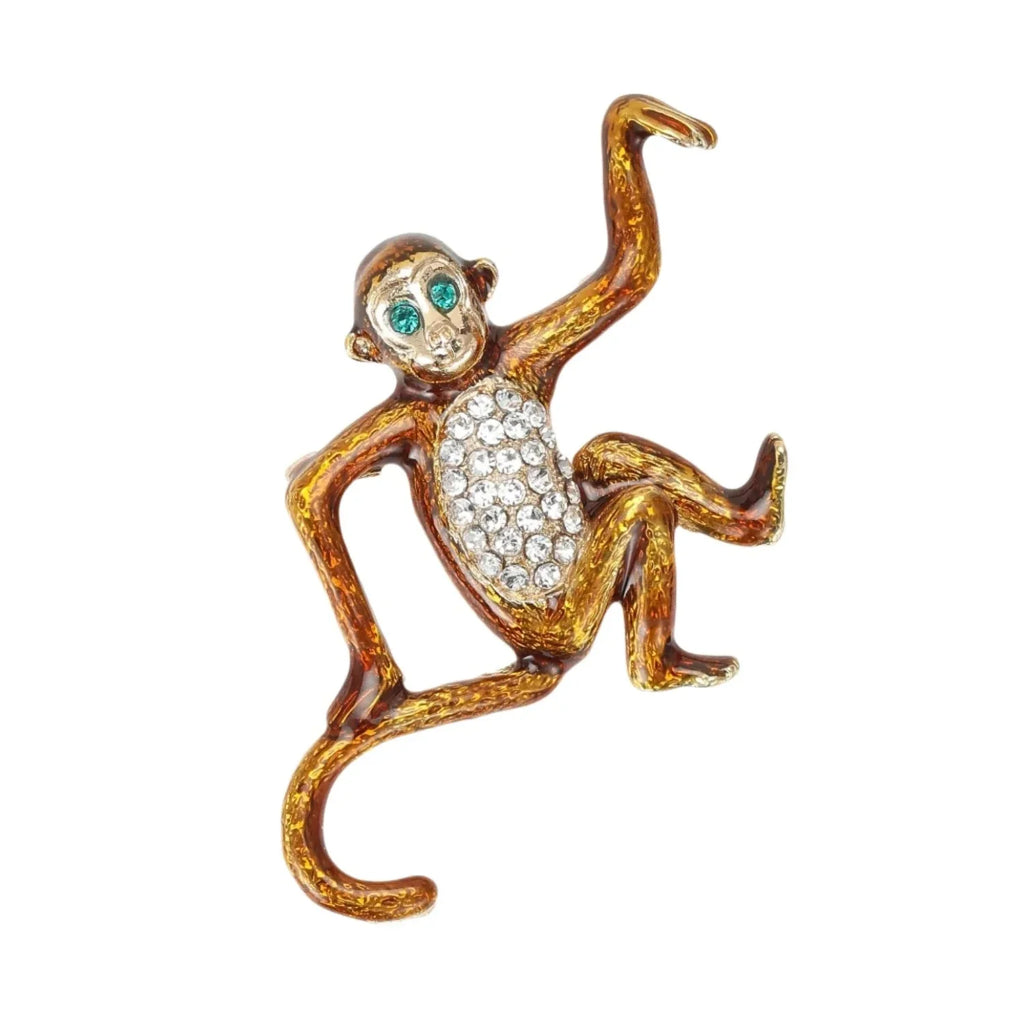 Enamel Monkey Brooch Pin Backed 7.8cm Model MM-BR-3014