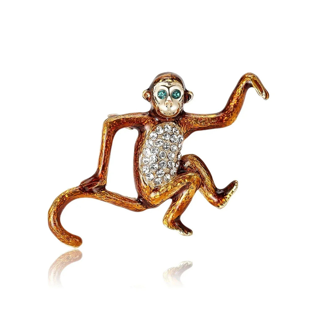 Enamel Monkey Brooch Pin Backed 7.8cm Model MM-BR-3014