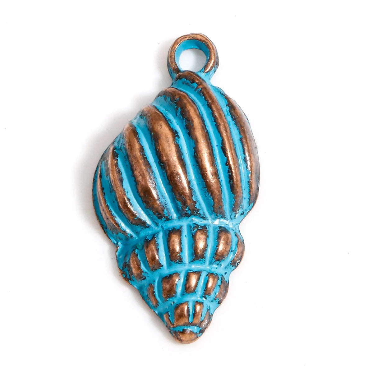 20pcs Vintage Ocean Jewelry Charms Antique Copper Blue Patina – 25x13mm-Style11