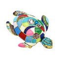 6.7cm Enamel Vintage Turtle Brooch Pin Backed Multicolour Rhinestones