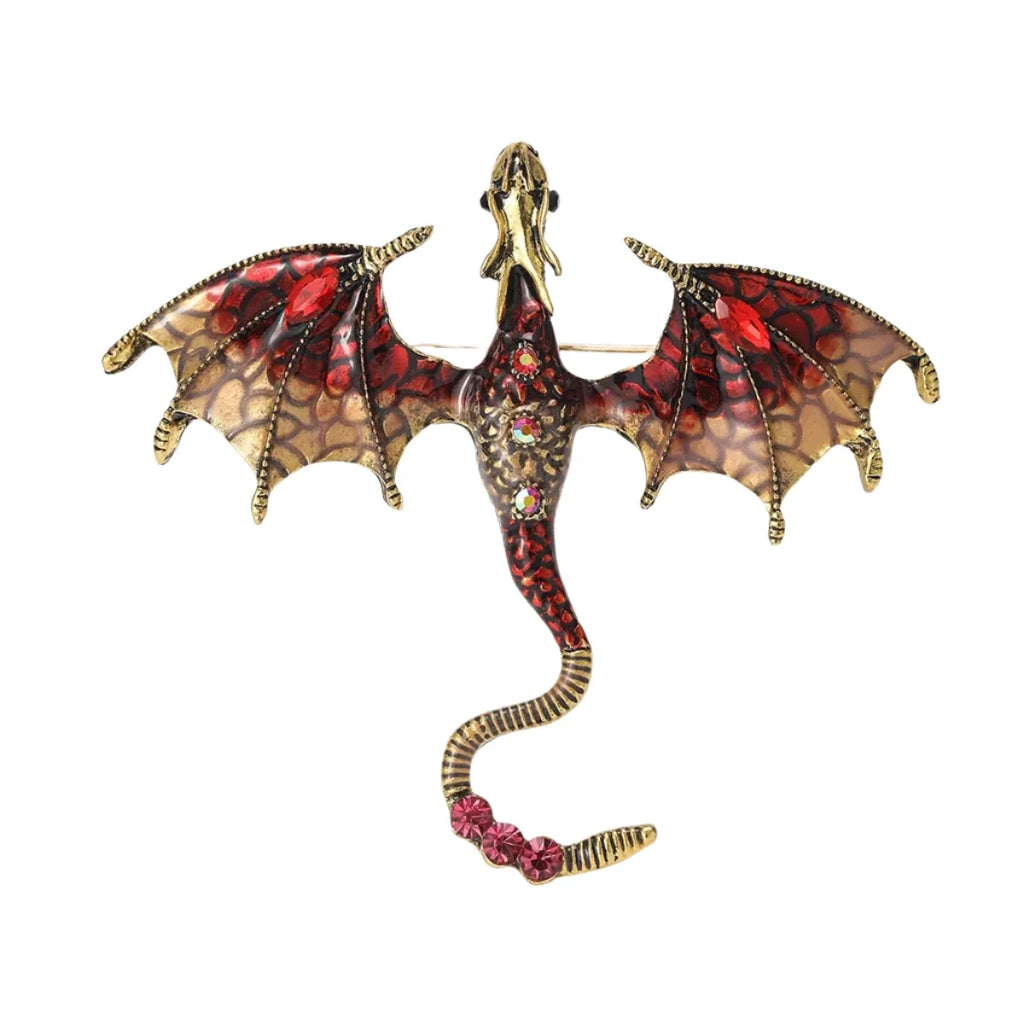 Metal Flying Dragon Enamel Brooch – 57×50 mm or 67×60 mm