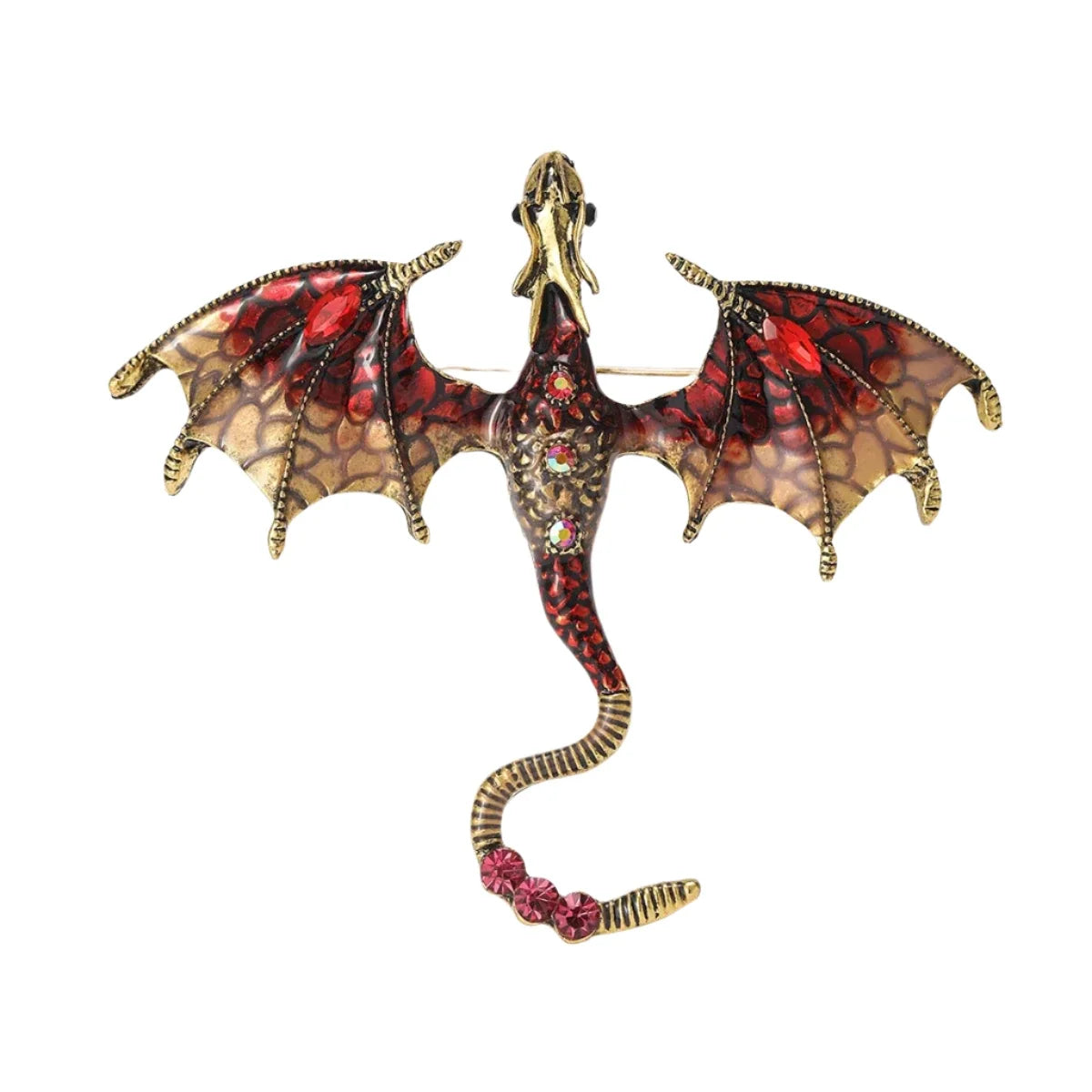 Metal Flying Dragon Enamel Brooch – 57×50 mm or 67×60 mm