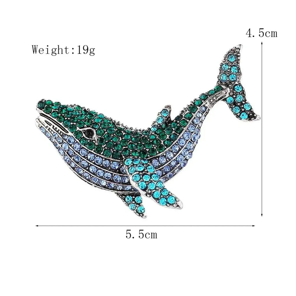 5.5cm Vintage Whale Brooch Pin Backed Dolphin Pendant