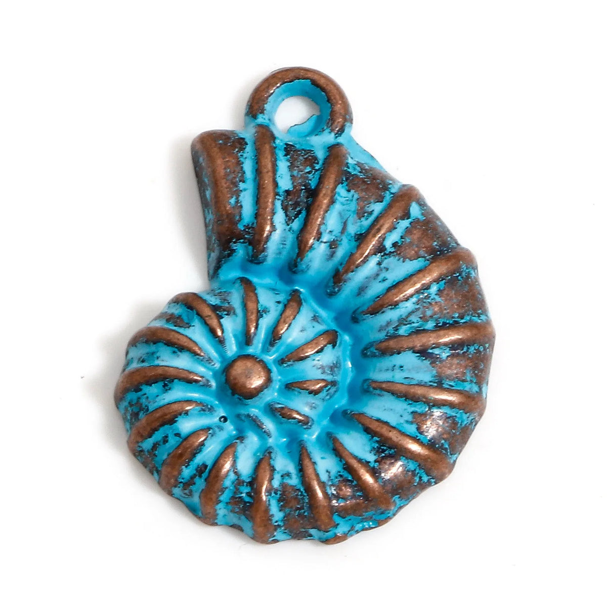 20pcs Vintage Ocean Jewelry Charms Antique Copper Blue Patina – 21x15mm-Style1