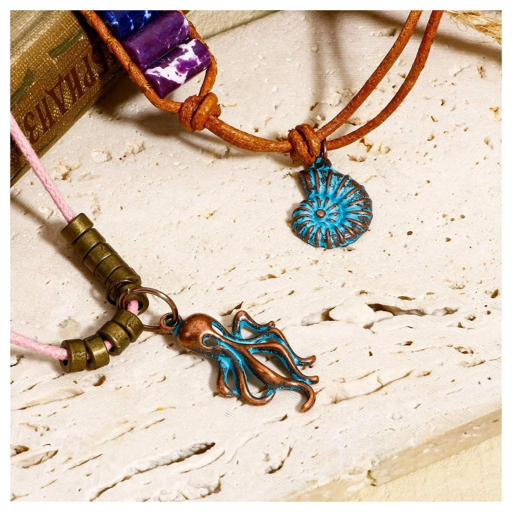 20pcs Vintage Ocean Jewelry Charms Antique Copper Blue Patina