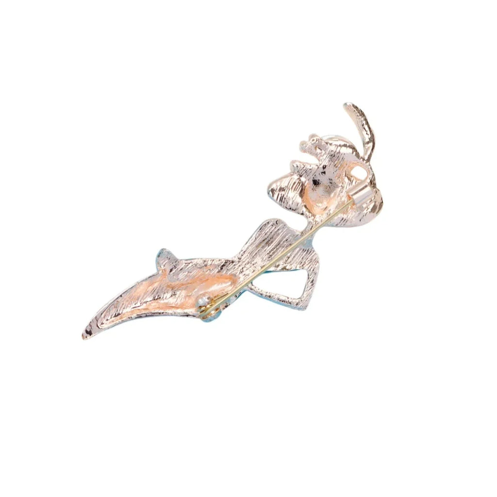 Wine Red 6.1cm Enamel Lady Figure Brooch